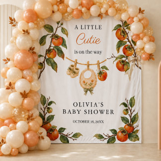 Tapiz Telón de fondo para baby shower Persimmon Little C