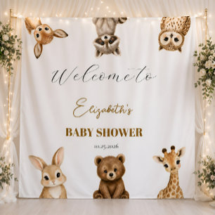 Tapiz Telón de fondo para baby shower safari neutral en