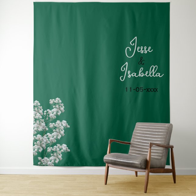 Tapiz Telón de fondo para boda verde (In situ)