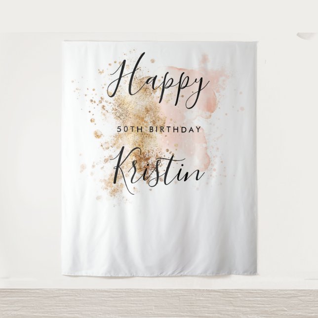 Tapiz Telón de fondo para cabina de fotos de cumpleaños  (Anverso)