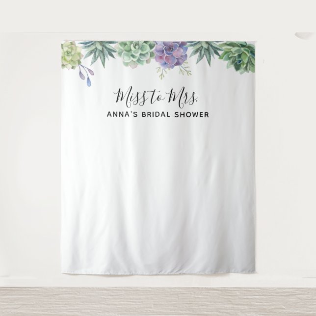 Tapiz Telón de fondo para despedida de soltera con sucul (Anverso)