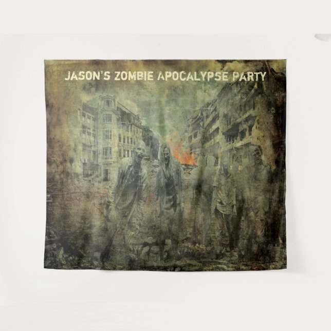 Tapiz Telón de fondo para fiesta de Apocalipsis Zombi (Anverso (horizontal))
