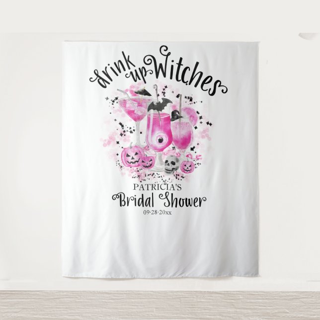 Tapiz Telón de fondo para fiesta de compromiso de brujas (Anverso)