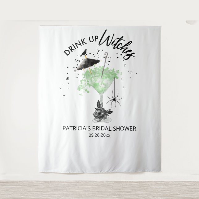 Tapiz Telón de fondo para fiesta de compromiso de brujas (Anverso)