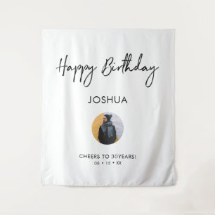 Tapiz Telón de fondo para fiesta de cumpleaños en blanco