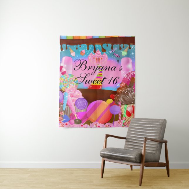 Tapiz Telón de fondo para fiesta de cumpleaños Sweet 16  (In situ)