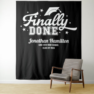 Tapiz Telón de fondo para fiesta de graduación negra fin