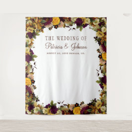 Tapiz Telón de fondo rústico de otoño floral para cabina