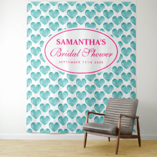 Tapiz Telón de fondo vintage azul turquesa con forma de 