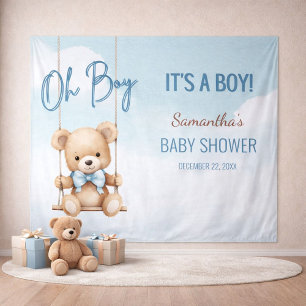 Tapiz Telón de oso para baby shower de Oh Boy