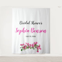 Telón floral nupcial de buganvilla rosa