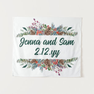 Tapiz Telón Personalizado Clásico para Fotomatón de Boda