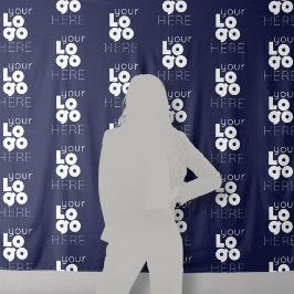 Tapiz Telón personalizado de logotipo Paso y Repite Azul