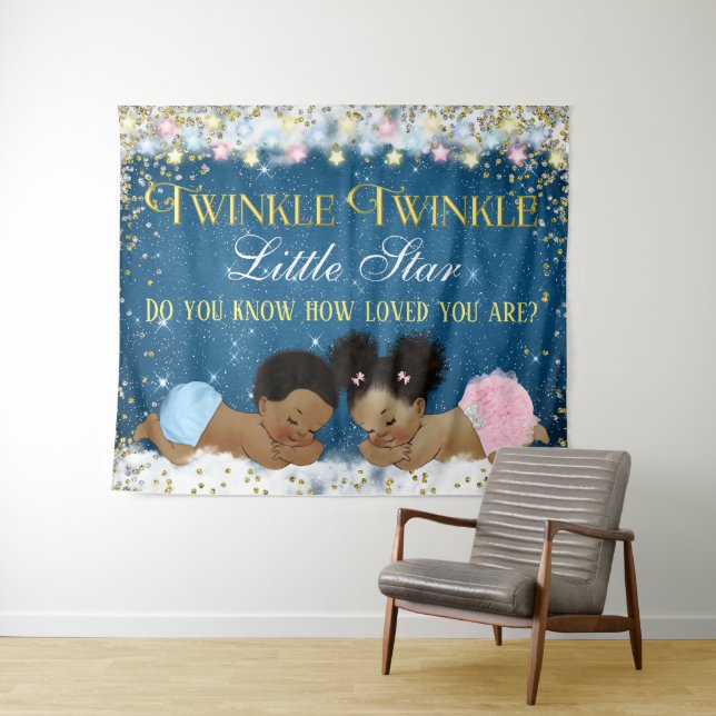 Tapiz Telones de fondo para baby shower de Twinkle Twink (In situ (horizontal))