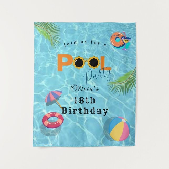 Tapiz Tema de celebración de fiesta de cumpleaños en la  (Anverso)