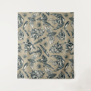 Tapiz Tema del tatuaje retro