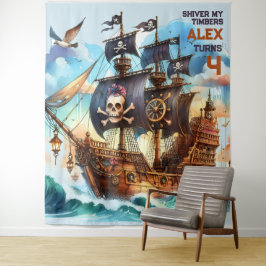 Tapiz Tema Pirata 'Shiver My Timbers'