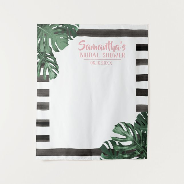 Tapiz Tema Tropical Bridal Bachelorette Fiesta de cumple (Anverso)