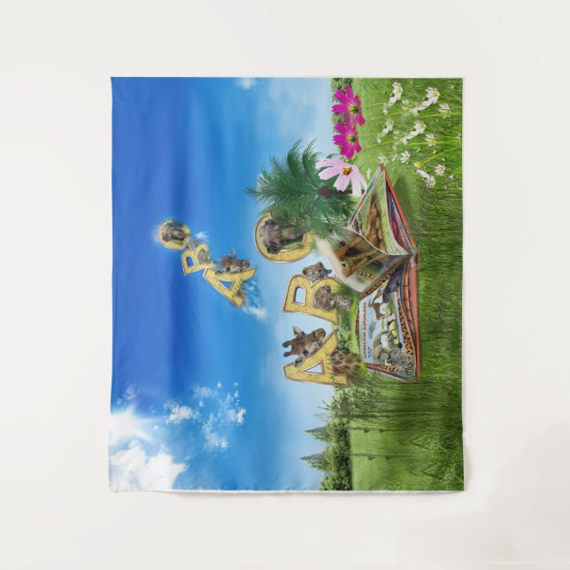 Tapiz Temas del alfabeto de la capital ABC. (Anverso)