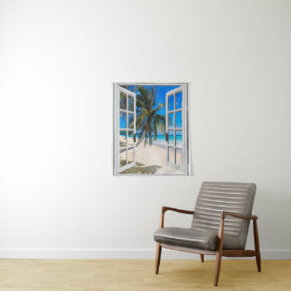 Tapiz temático de la playa de las palmeras