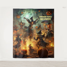 Tapiz Temen brujas de Halloween colgando