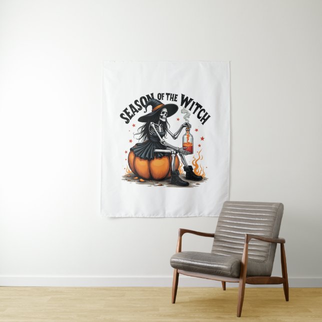 Tapiz Temporada de la bruja Tocante Hallowee Wtich (In situ)
