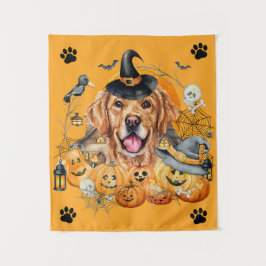 Tapiz Temporada Espeluznante Calabaza Golden Retriever H