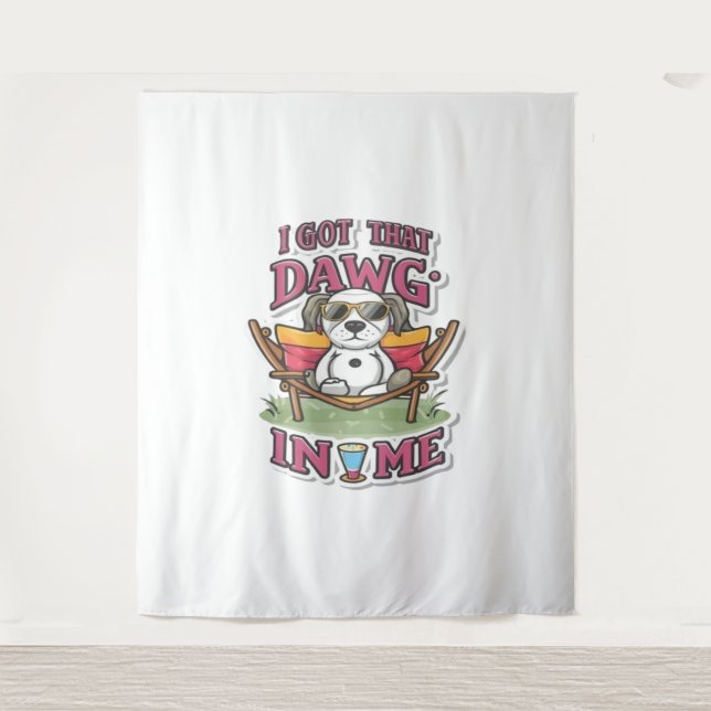 Tapiz Tengo Ese Perro En Mi Camiseta Clásica (7) (Anverso)