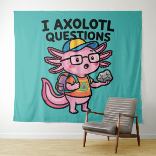 Tapiz Tengo preguntas de ajolote escolar sostiene curios