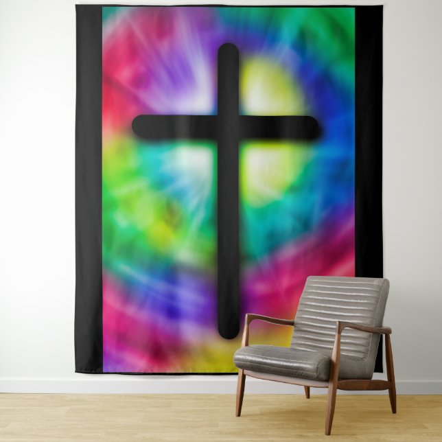 Tapiz Teñido anudado CrossTapestry religioso (In situ)