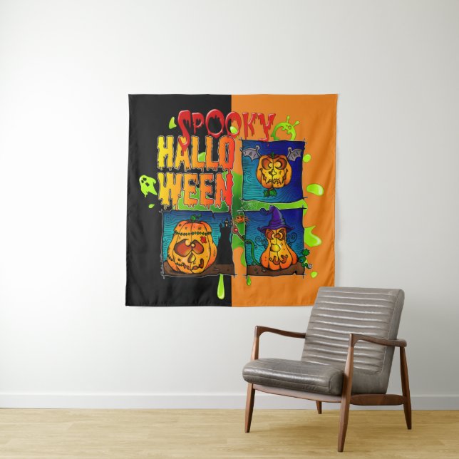Tapiz Tenture Spooky Halloween (In situ)