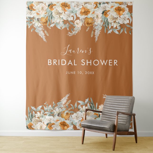 Tapiz Teracotta Bridal Shower Photo Booth Fondo (In situ)