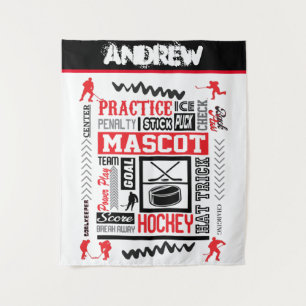Tapiz Terminología Personalizada de Hockey sobre Hielo p