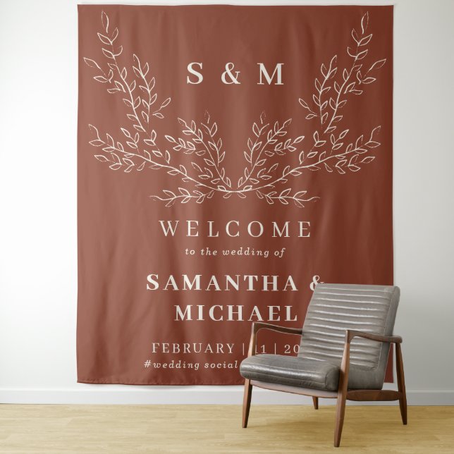 Tapiz Terracota Bienvenidos al boda Ivy (In situ)
