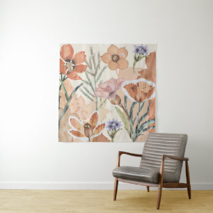 Tapiz Terracota Flor silvestre Rustic Boho Muro colgado