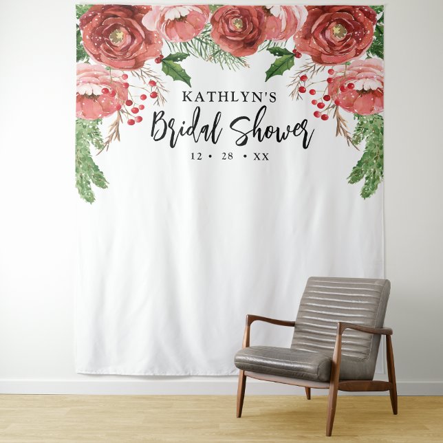 Tapiz Terracota Rubor Pink Floral Bridal Shower (Subido por el creador)
