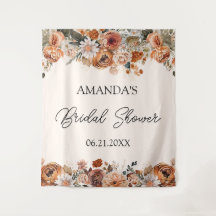 Terracotta Fall Bridal Shower Tapestry
