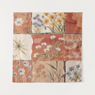 Tapiz Terracotta Patchwork Rust Boho Spring