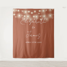 Tapiz Terracotta String Luces Boda Foto Fondo