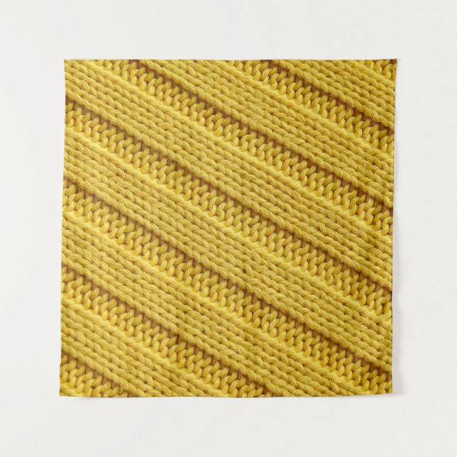 Tapiz Textil de punto de color. Amarillo. (Anverso)