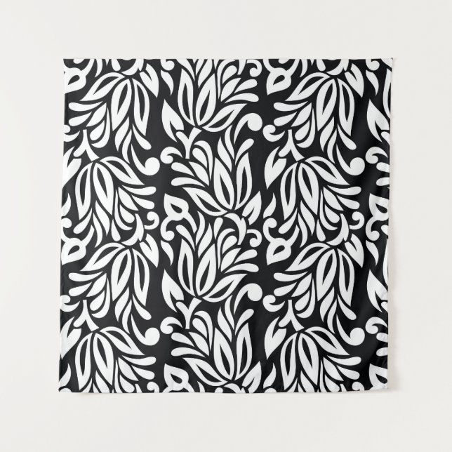 Tapiz Textil en blanco y negro. (Anverso)