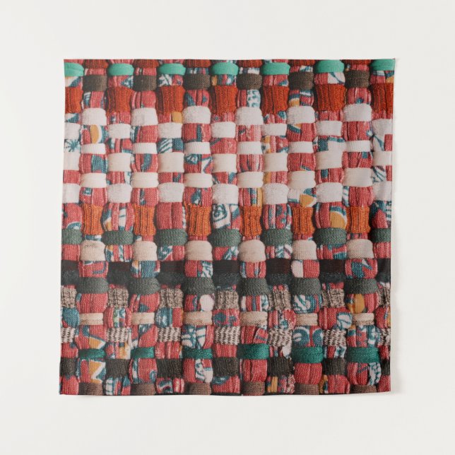 TAPIZ TEXTIL VERDE Y AZUL ROJO (Anverso)