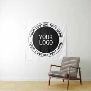 Tapiz Texto circular editable y logotipo reemplazable