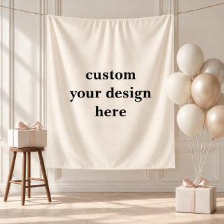 Tapiz Texto de diseño personalizado Boda Baby Shower Cum