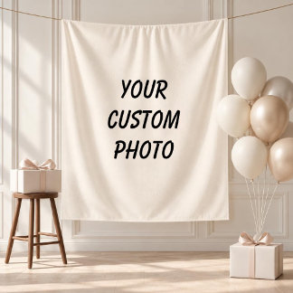 Tapiz Texto de Foto Personalizado Boda Baby Shower Cumpl
