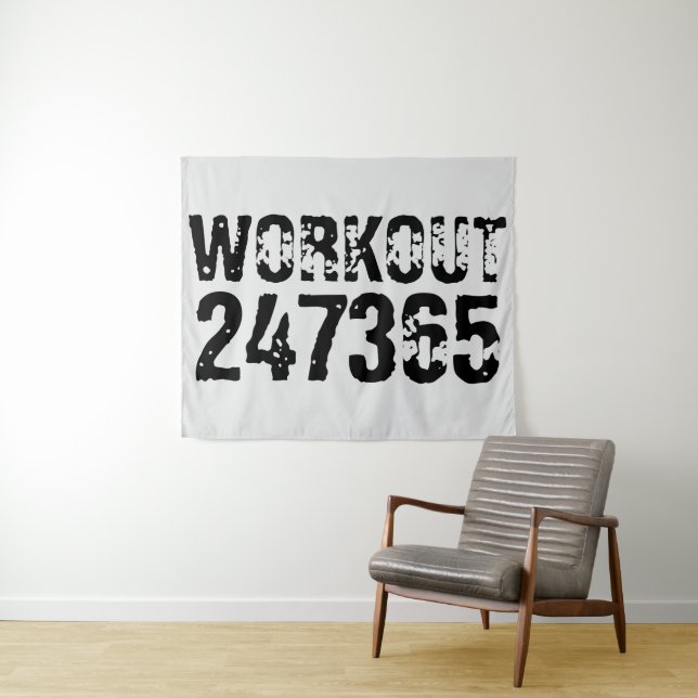 Tapiz Texto desgastado y raspado Workout 247365 negro (In situ (horizontal))