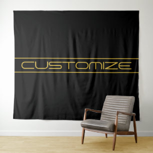 Tapiz Texto dorado moderno y elegante editable con rayas
