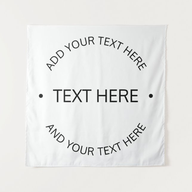 Tapiz Texto editable moderno simple | Blanco y negro (Anverso)