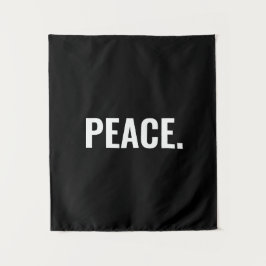 Tapiz Texto en blanco y negro sobre la paz contra la gue
