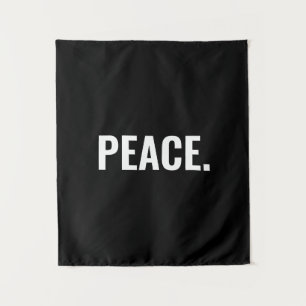 Tapiz Texto en blanco y negro sobre la paz contra la gue
